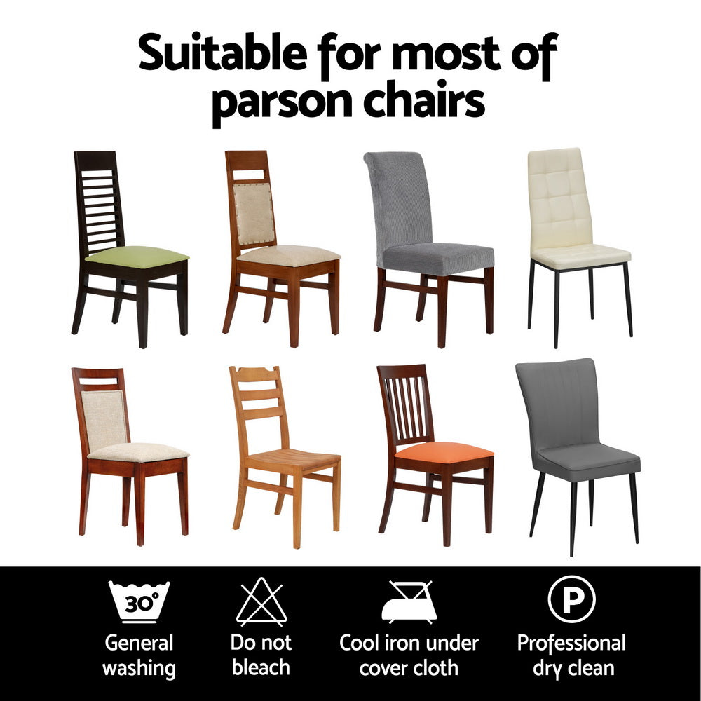 Dining Set: Artiss Dining Chair Covers 4x Slipcovers Spandex Stretch Banquet Wedding Grey