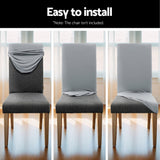 Artiss Dining Chair Covers 4x Slipcovers Spandex Stretch Banquet Wedding Grey