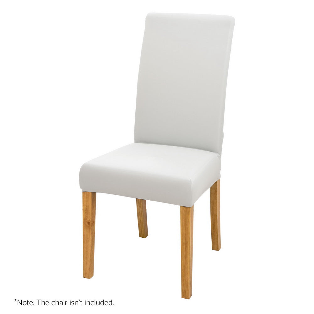 Dining Set: Artiss Dining Chair Covers 4x Slipcovers Spandex Stretch Banquet Wedding White