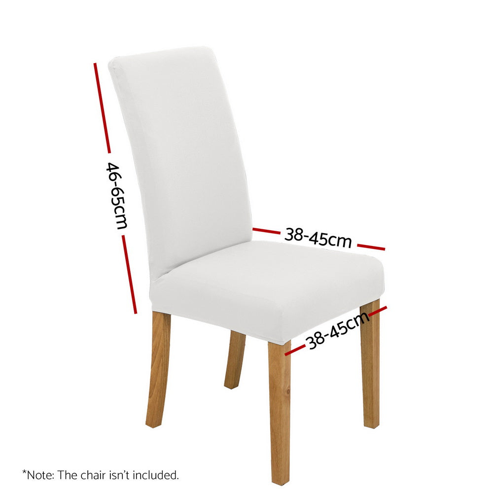 Dining Set: Artiss Dining Chair Covers 4x Slipcovers Spandex Stretch Banquet Wedding White