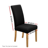 Dining Set: Artiss Dining Chair Covers 6x Slipcovers Spandex Stretch Banquet Wedding Black