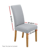 Dining Set: Artiss Dining Chair Covers 6x Slipcovers Spandex Stretch Banquet Wedding Grey