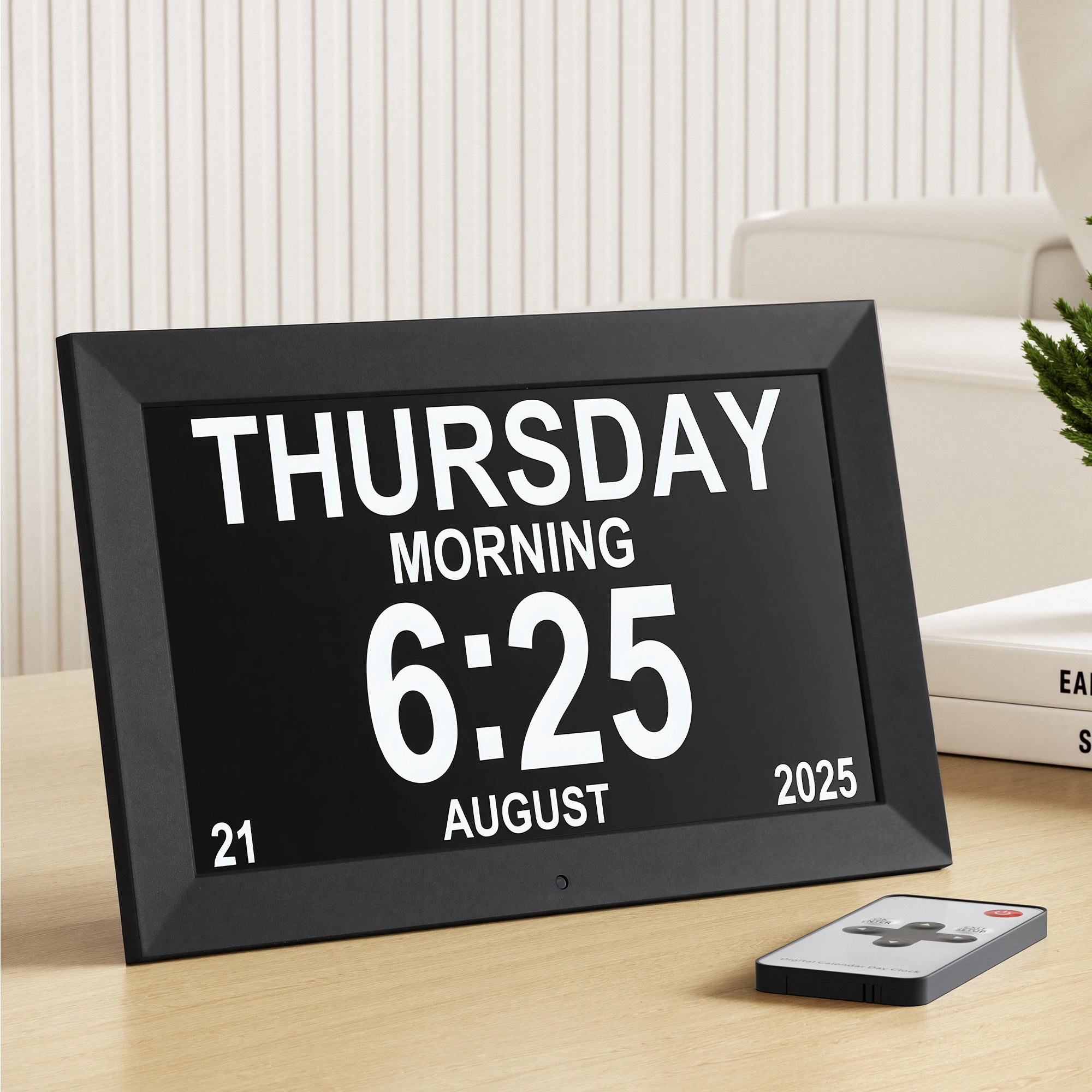 Clocks: Artiss 10" Digital Day Clock Alarm Calendar Dementia Date Week Desk Clocks Black