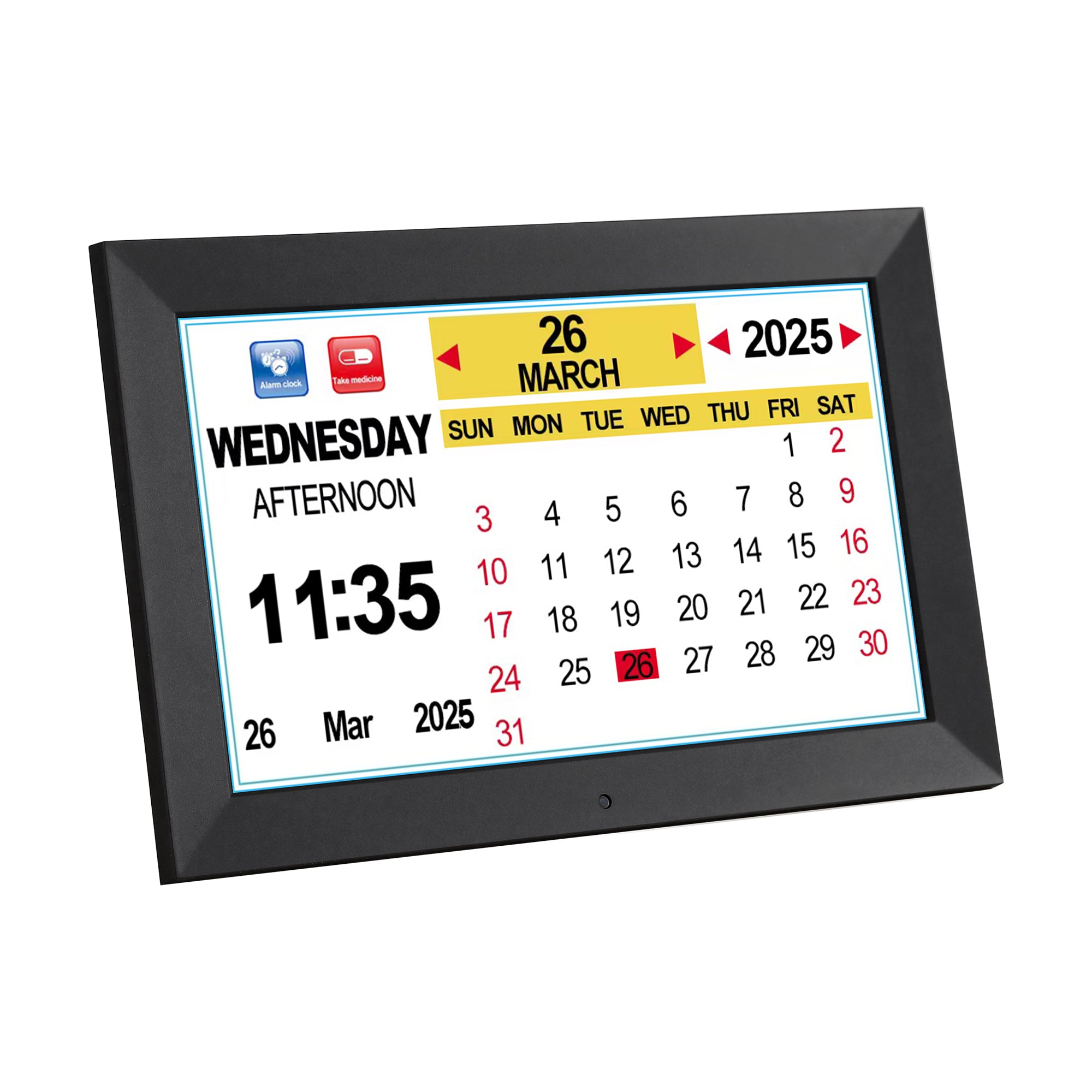 Clocks: Artiss 10" Digital Day Clock Alarm Calendar Dementia Date Week Desk Clocks Black