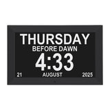Clocks: Artiss 10" Digital Day Clock Alarm Calendar Dementia Date Week Desk Clocks Black