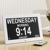 Clocks: Artiss 10" Digital Day Clock Alarm Calendar Dementia Date Week Desk Clocks White