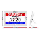 Clocks: Artiss 10" Digital Day Clock Alarm Calendar Dementia Date Week Desk Clocks White