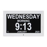 Clocks: Artiss 10" Digital Day Clock Alarm Calendar Dementia Date Week Desk Clocks White