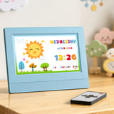 Clocks: Artiss 7" Digital Day Clock Calendar Alarm LCD Children Sleep Trainer Clocks Blue