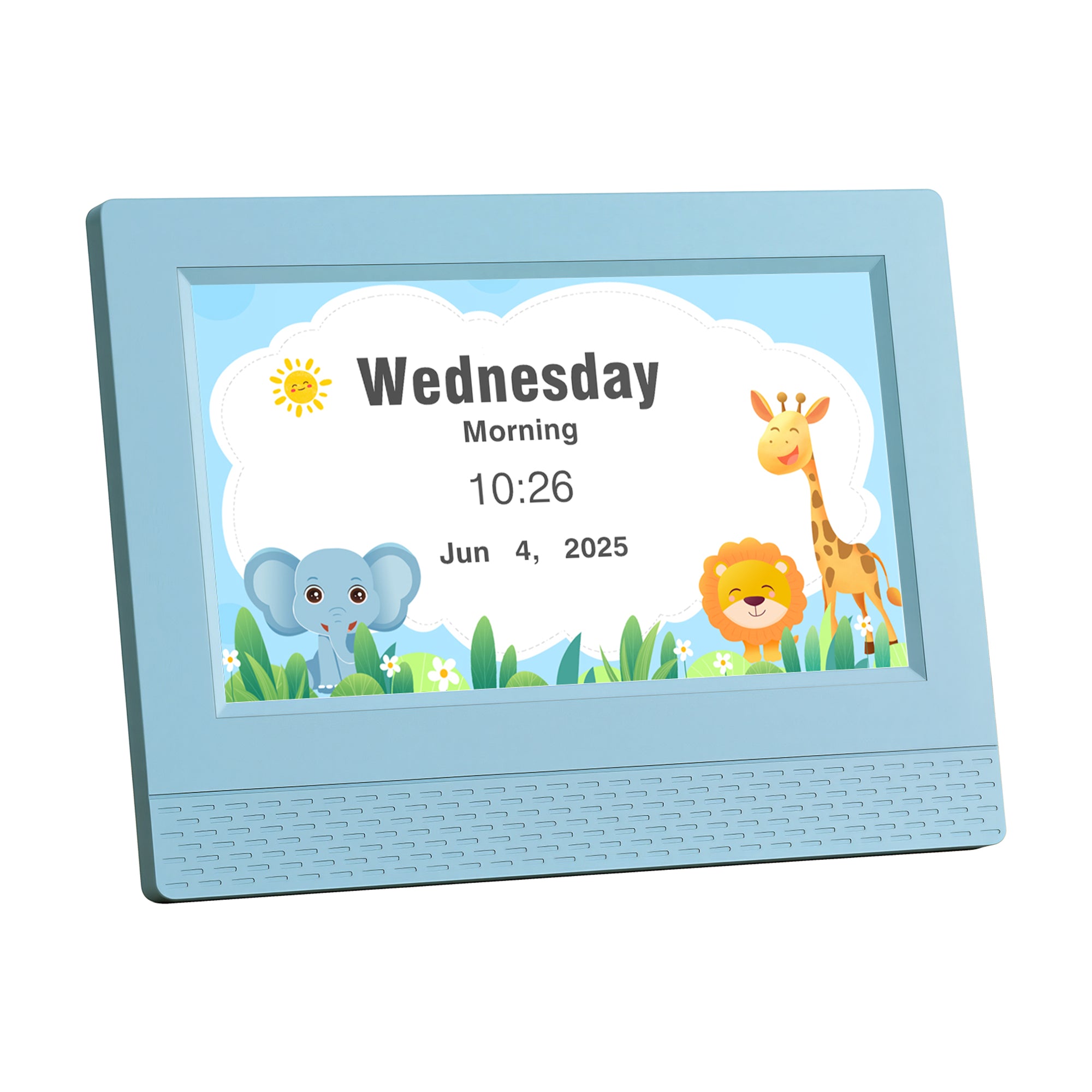 Clocks: Artiss 7" Digital Day Clock Calendar Alarm LCD Children Sleep Trainer Clocks Blue