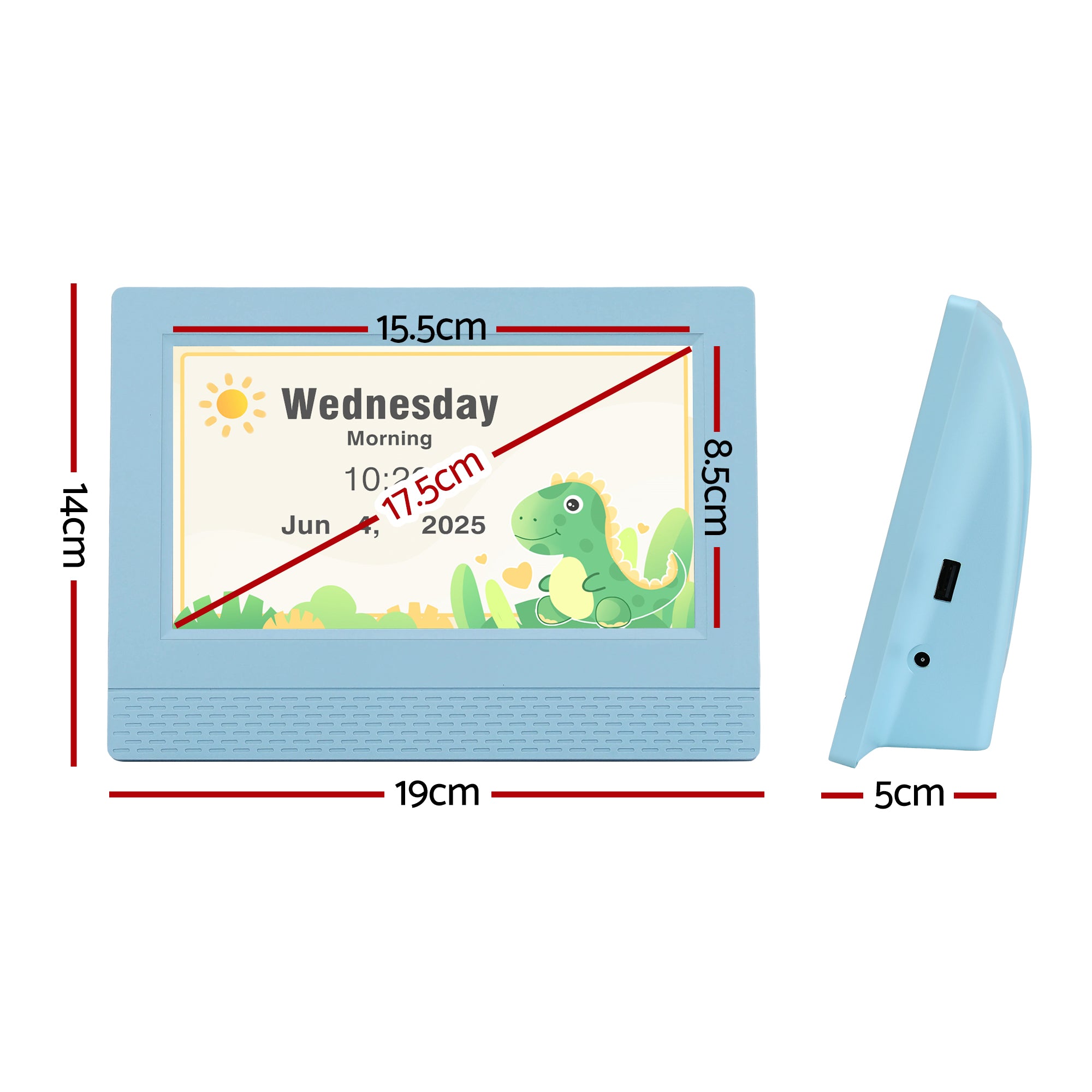 Clocks: Artiss 7" Digital Day Clock Calendar Alarm LCD Children Sleep Trainer Clocks Blue