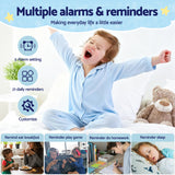Clocks: Artiss 7" Digital Day Clock Calendar Alarm LCD Children Sleep Trainer Clocks Blue