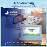 Clocks: Artiss 7" Digital Day Clock Calendar Alarm LCD Children Sleep Trainer Clocks Blue