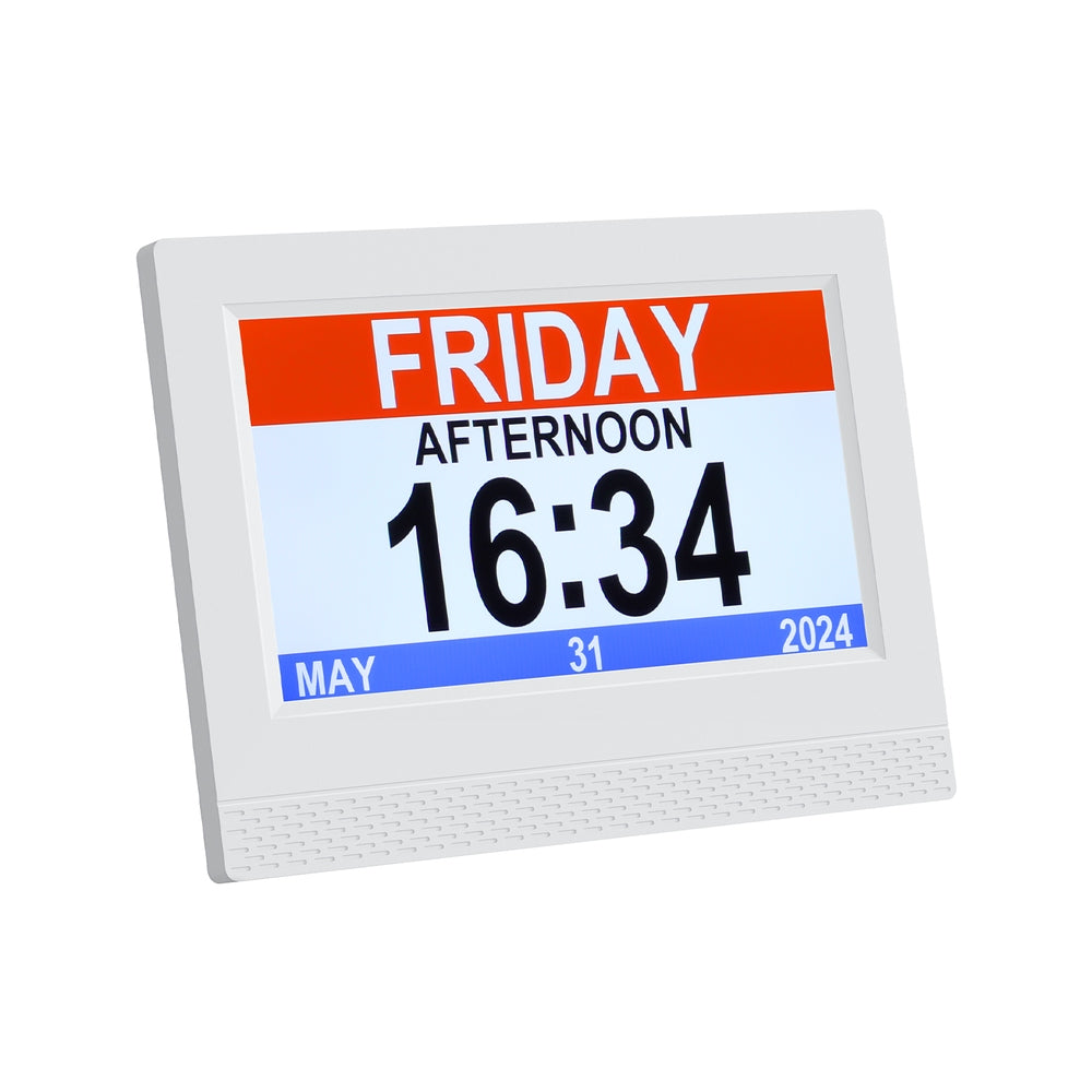 Clocks: Artiss 7" Digital Day Clock Calendar Alarm White