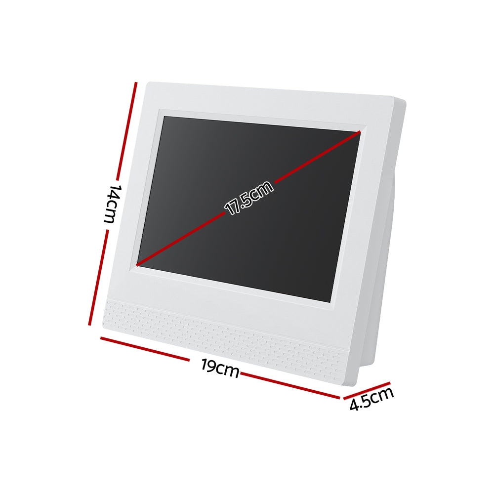 Clocks: Artiss 7" Digital Day Clock Calendar Alarm White