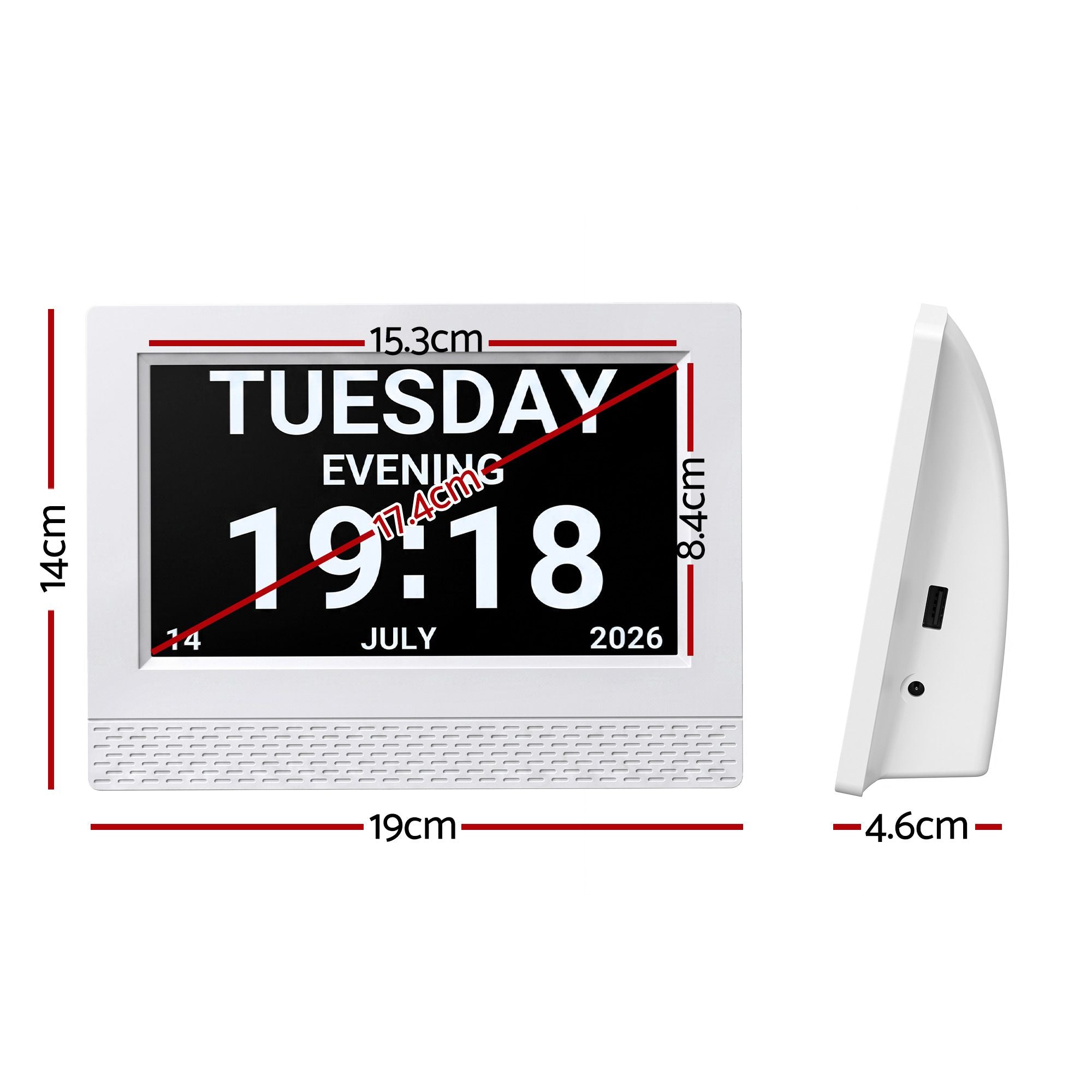 Artiss 7" Smart Digital Clock Calendar HD IPS Touchscreen Weather Photo Frame