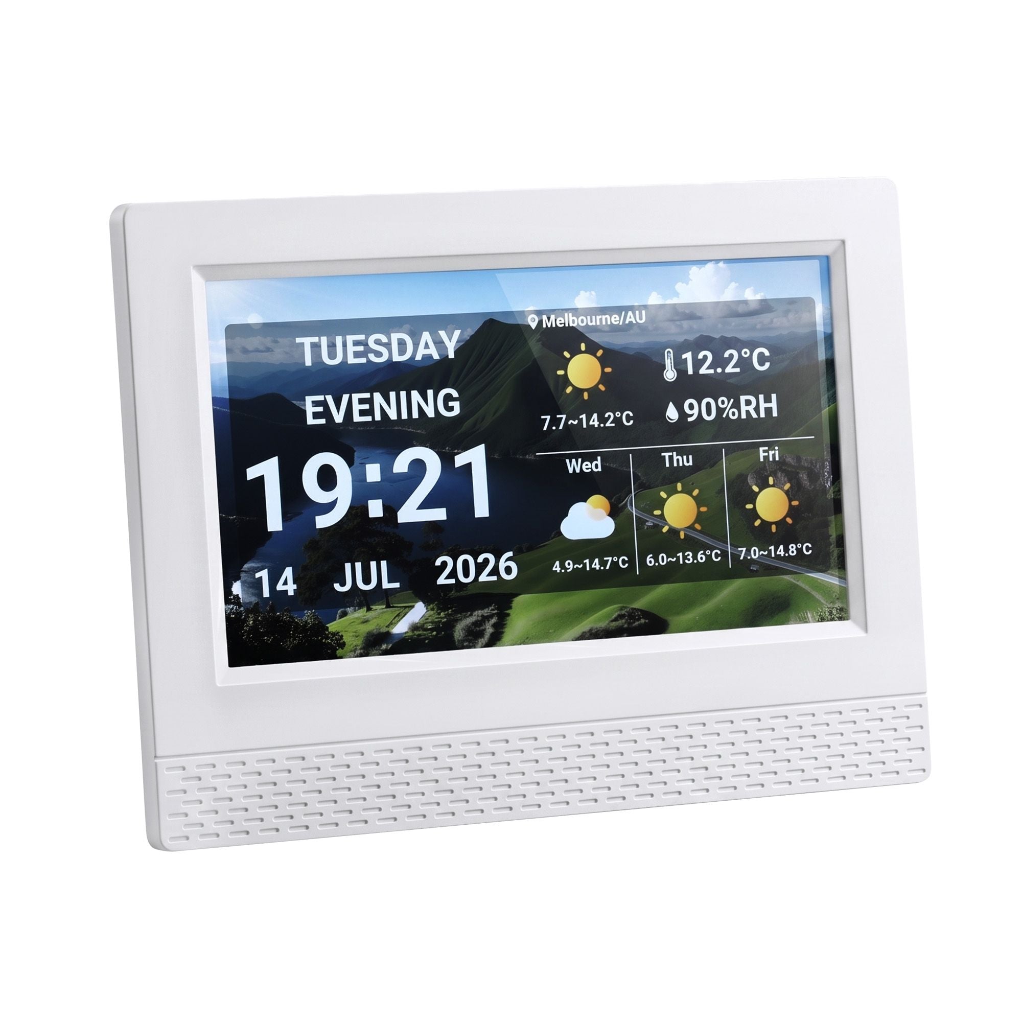 Artiss 7" Smart Digital Clock Calendar HD IPS Touchscreen Weather Photo Frame