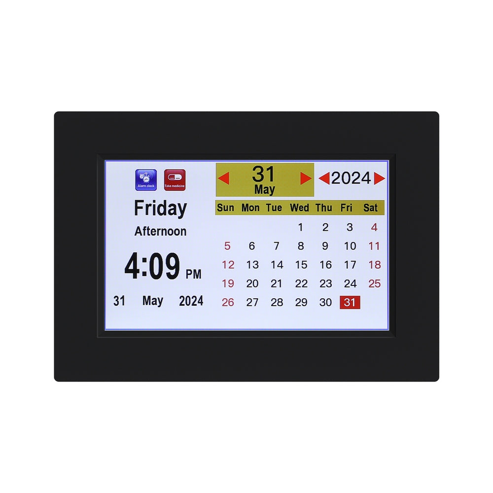 Clocks: Artiss 8" Digital Day Clock Calendar Alarm Black
