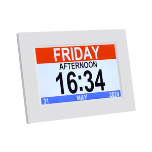 Artiss 8" Digital Day Clock Calendar Alarm White