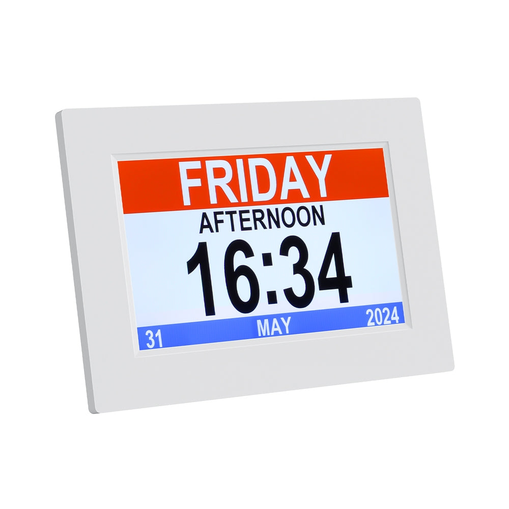 Clocks: Artiss 8" Digital Day Clock Calendar Alarm White