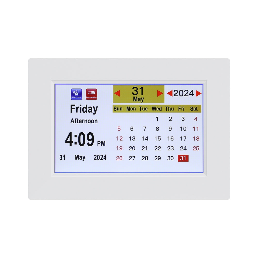 Clocks: Artiss 8" Digital Day Clock Calendar Alarm White