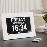Clocks: Artiss 8" Digital Day Clock Calendar Alarm White