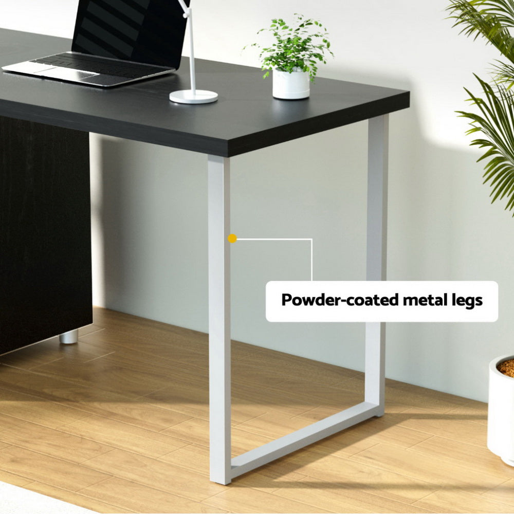 Desks: Artiss Computer Desk Drawer Black 140CM