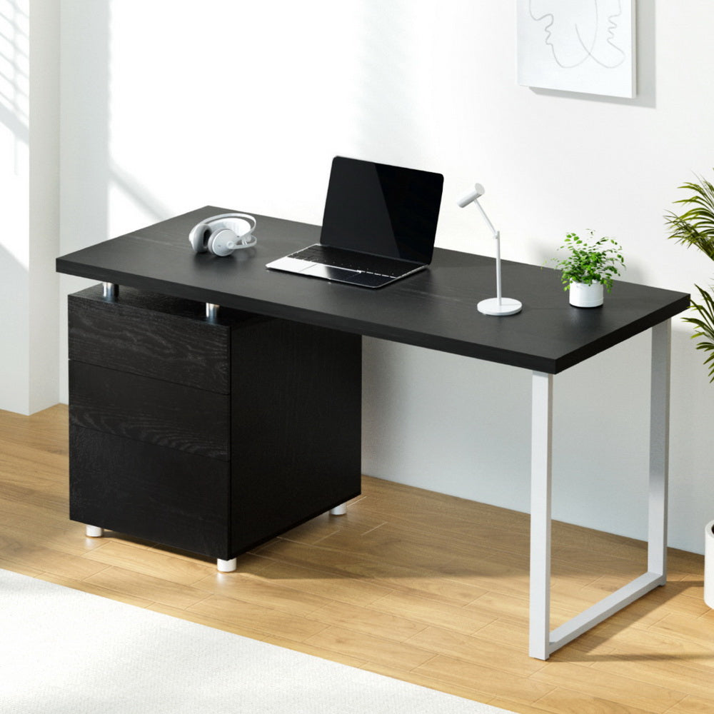 Desks: Artiss Computer Desk Drawer Black 140CM