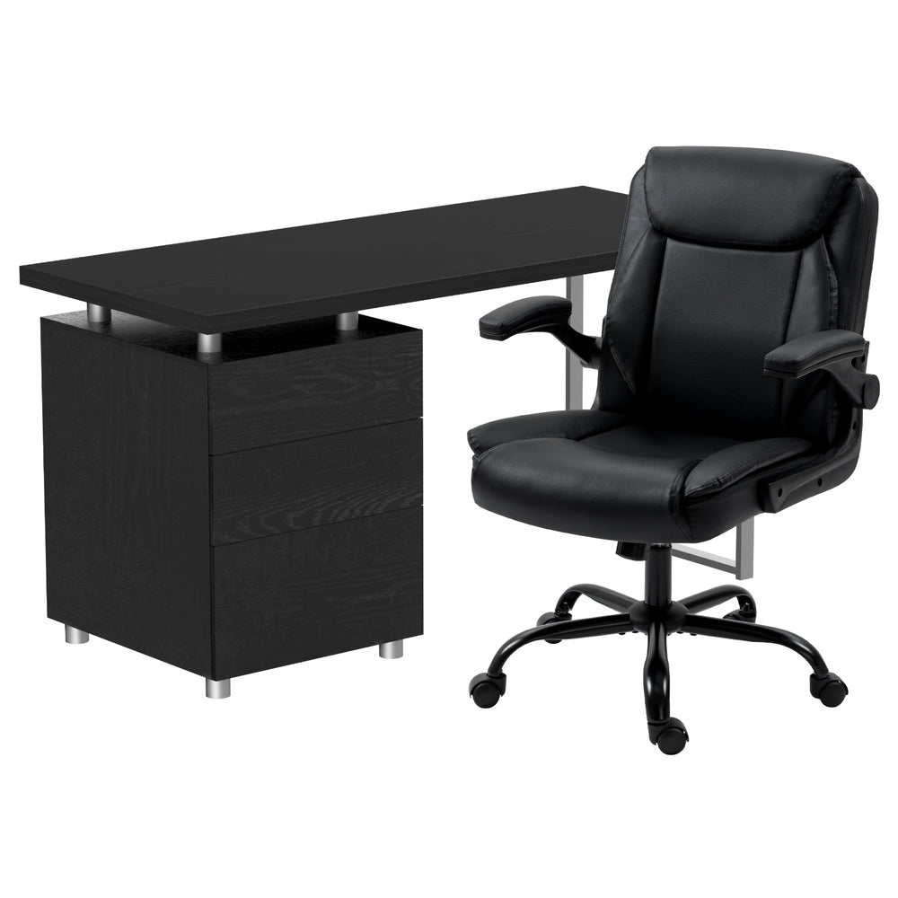 Office & Desk Chairs: Artiss Computer Desk Executive Office Chairs Sets Black