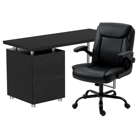 Artiss Computer Desk Executive Office Chairs Sets Black