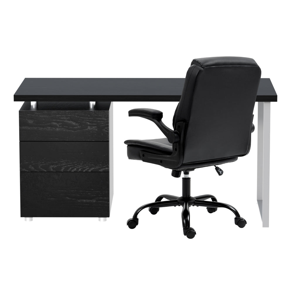 Office & Desk Chairs: Artiss Computer Desk Executive Office Chairs Sets Black