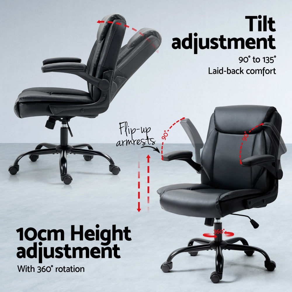 Office & Desk Chairs: Artiss Computer Desk Executive Office Chairs Sets Black