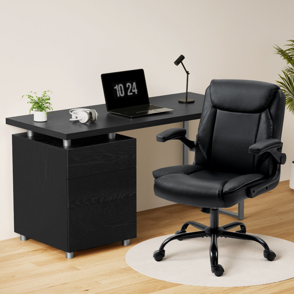 Office & Desk Chairs: Artiss Computer Desk Executive Office Chairs Sets Black