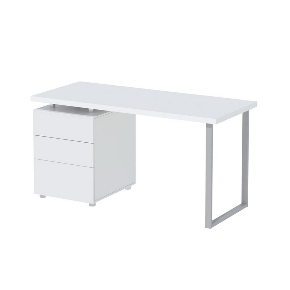 Desks: Artiss Computer Desk Drawer White 140CM