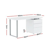 Artiss Computer Desk Drawer White 140CM