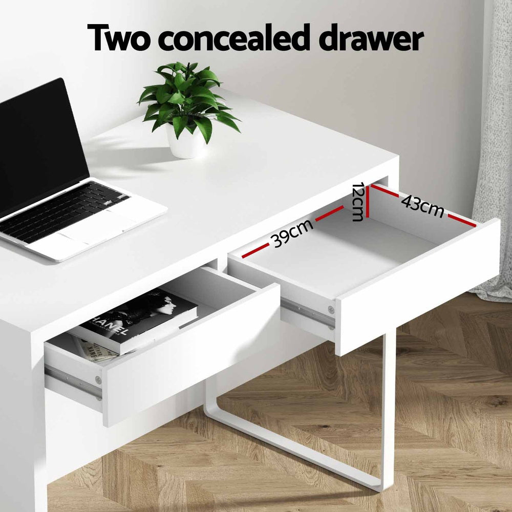 Desks: Artiss Computer Desk Drawer White