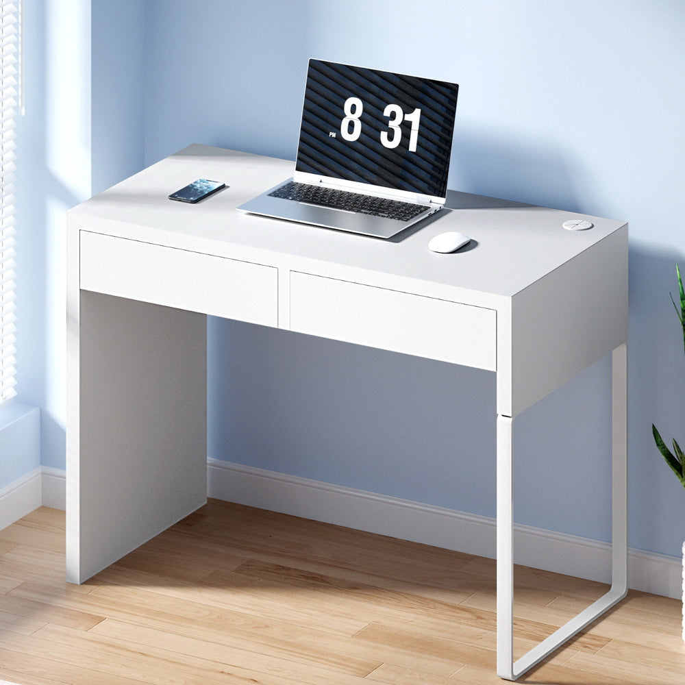 Desks: Artiss Computer Desk Drawer White