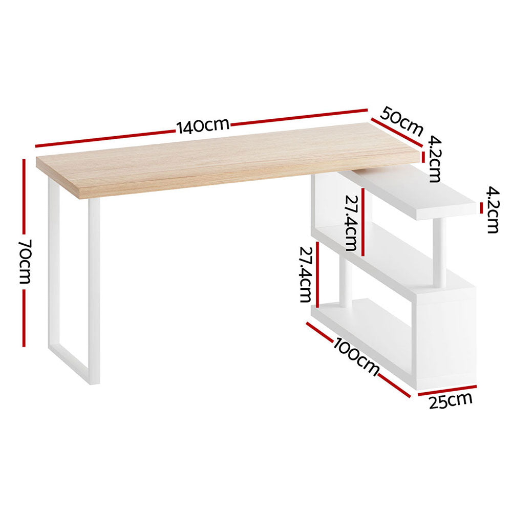 Desks: Artiss Computer Desk Bookshelf 140CM