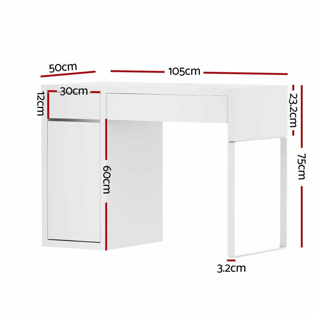 Desks: Artiss Computer Desk Drawer Cabinet White