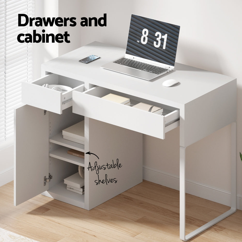 Desks: Artiss Computer Desk Drawer Cabinet White