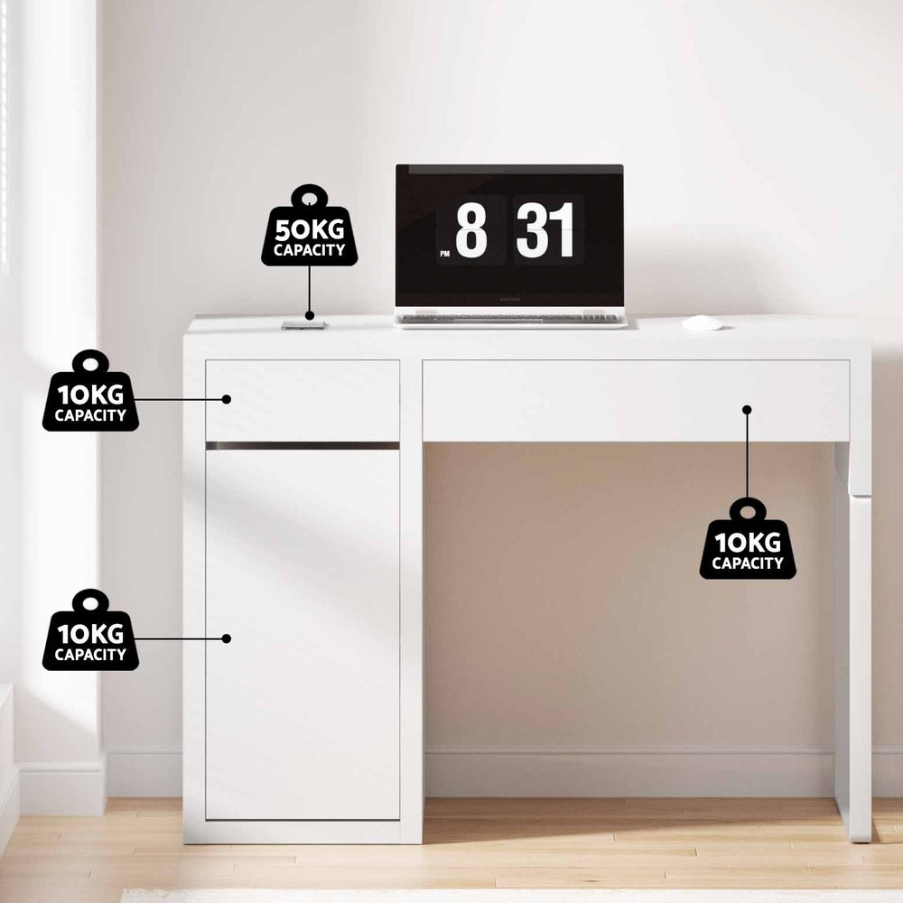 Desks: Artiss Computer Desk Drawer Cabinet White