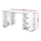 Artiss Computer Desk Bookshelf White 150CM