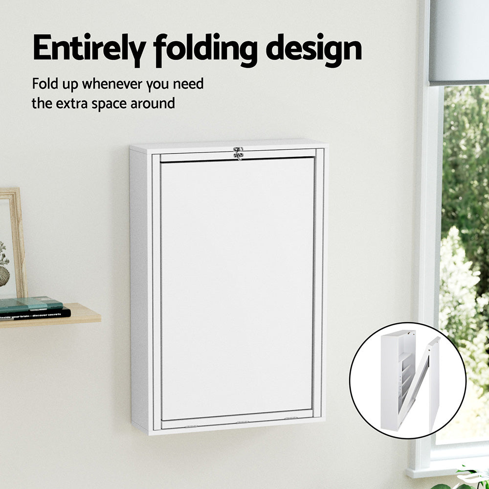 Desks: Artiss Computer Desk Office Chair Set PU Leather Wall Mount Foldable Table White