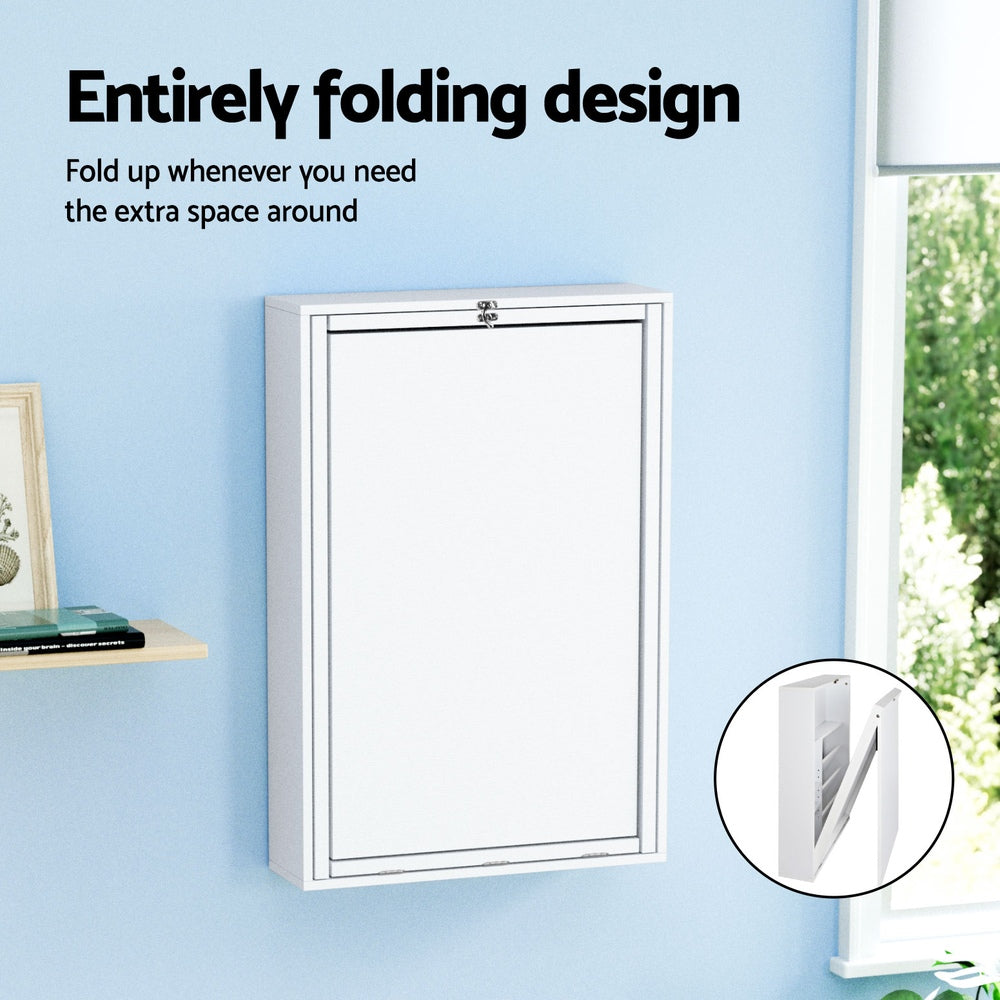 Bookcases & Shelves: Artiss Computer Desk Bookshelf Wall Mount White