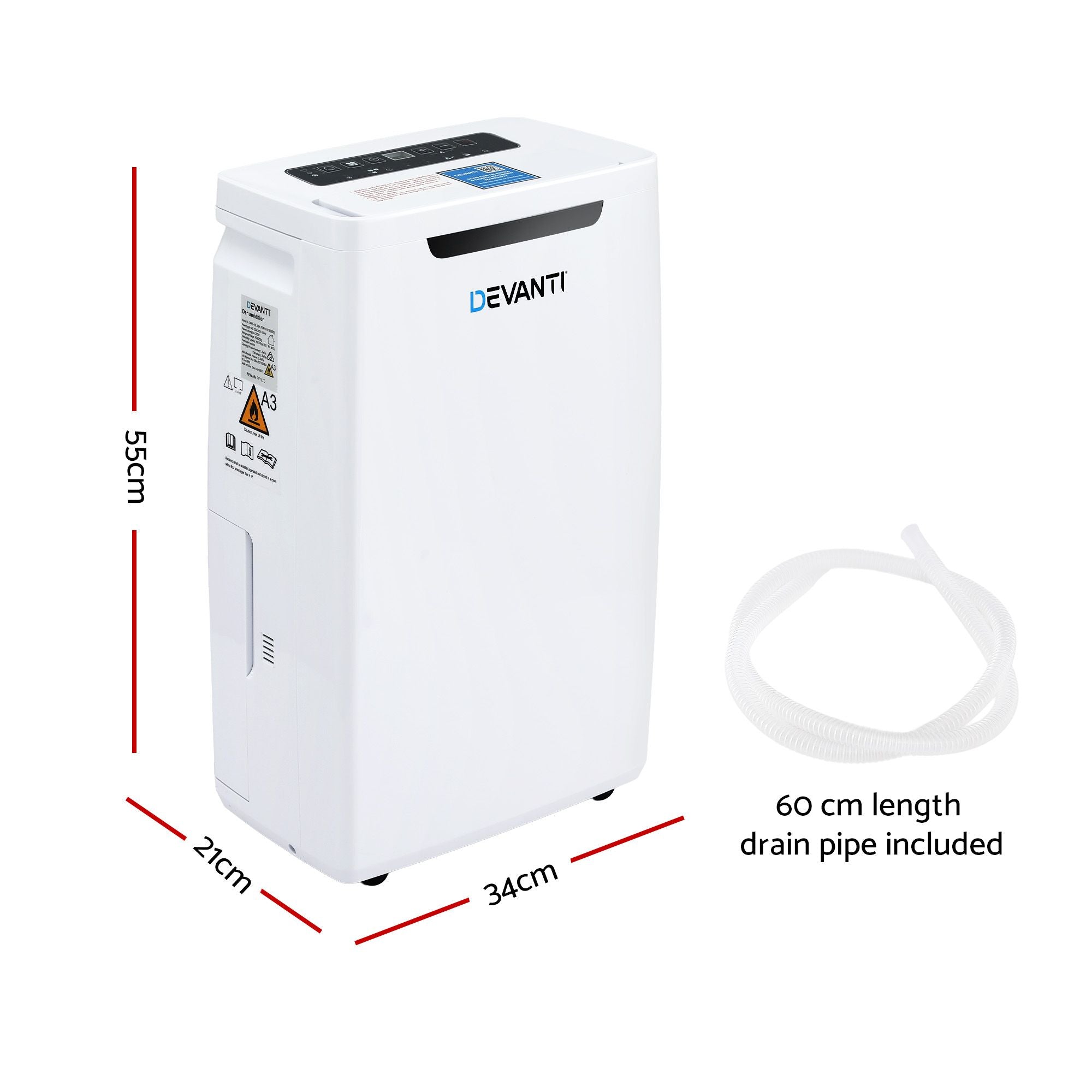 Devanti 16L Dehumidifier Portable Air Dryer Moisture Absorber 5.5L Water Tank Home