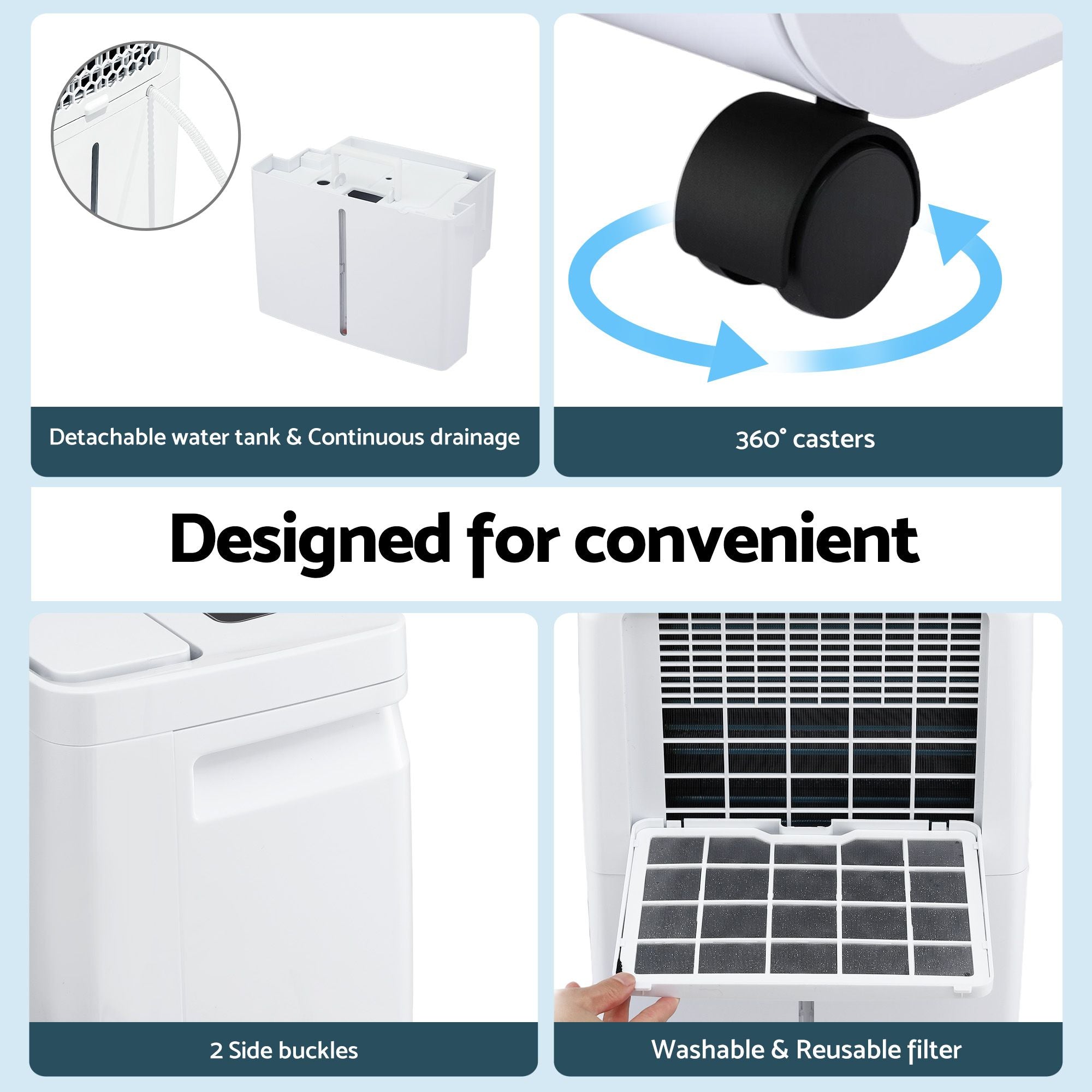 Devanti 16L Dehumidifier Portable Air Dryer Moisture Absorber 5.5L Water Tank Home