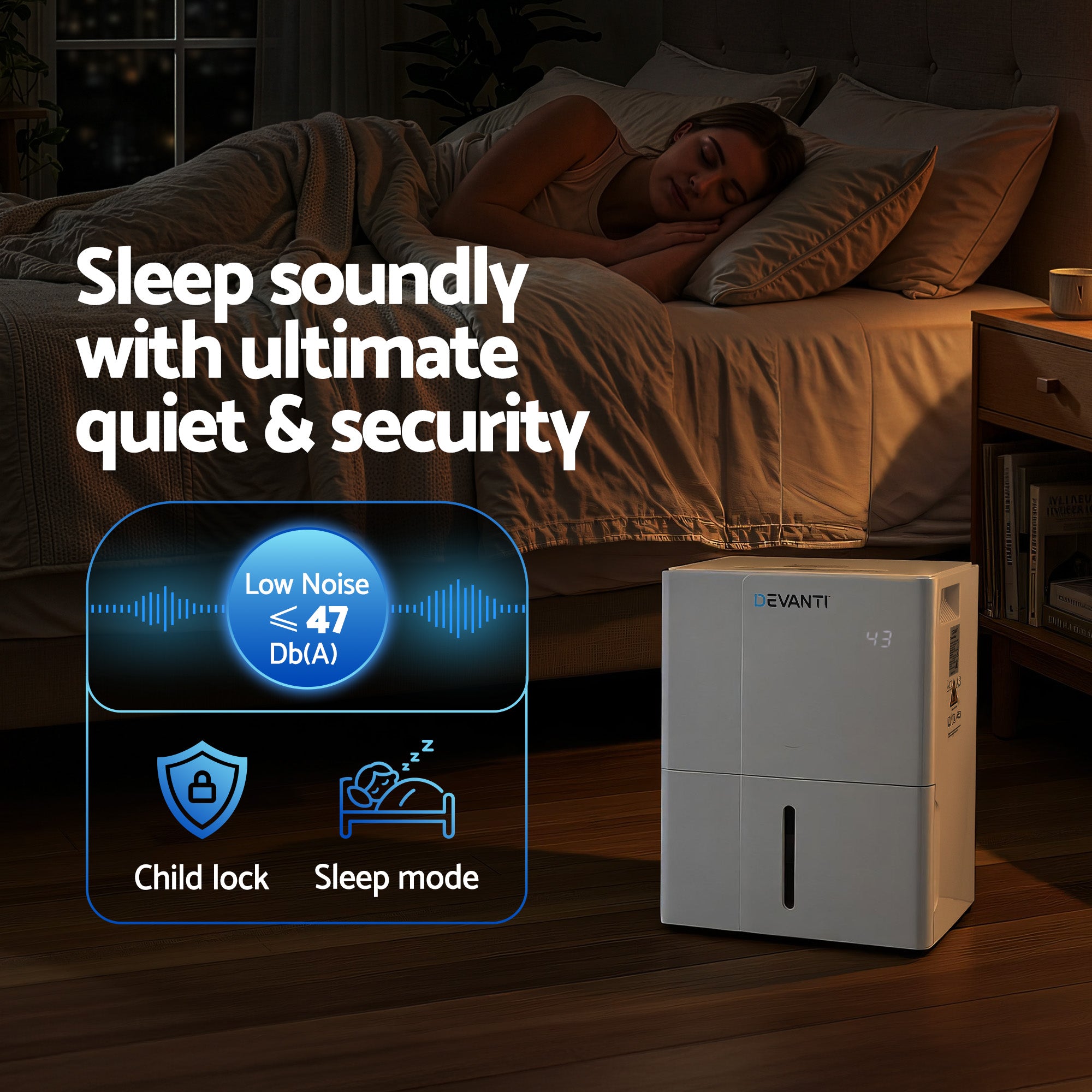 Dehumidifiers: Devanti 30L/Day Dehumidifier Home Air Dryer Mould Moisture 4.7L Tank