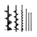 Giantz Post Hole Digger Auger Drill Bit Set 100mm 200mm 300mm Carbon Steel Black