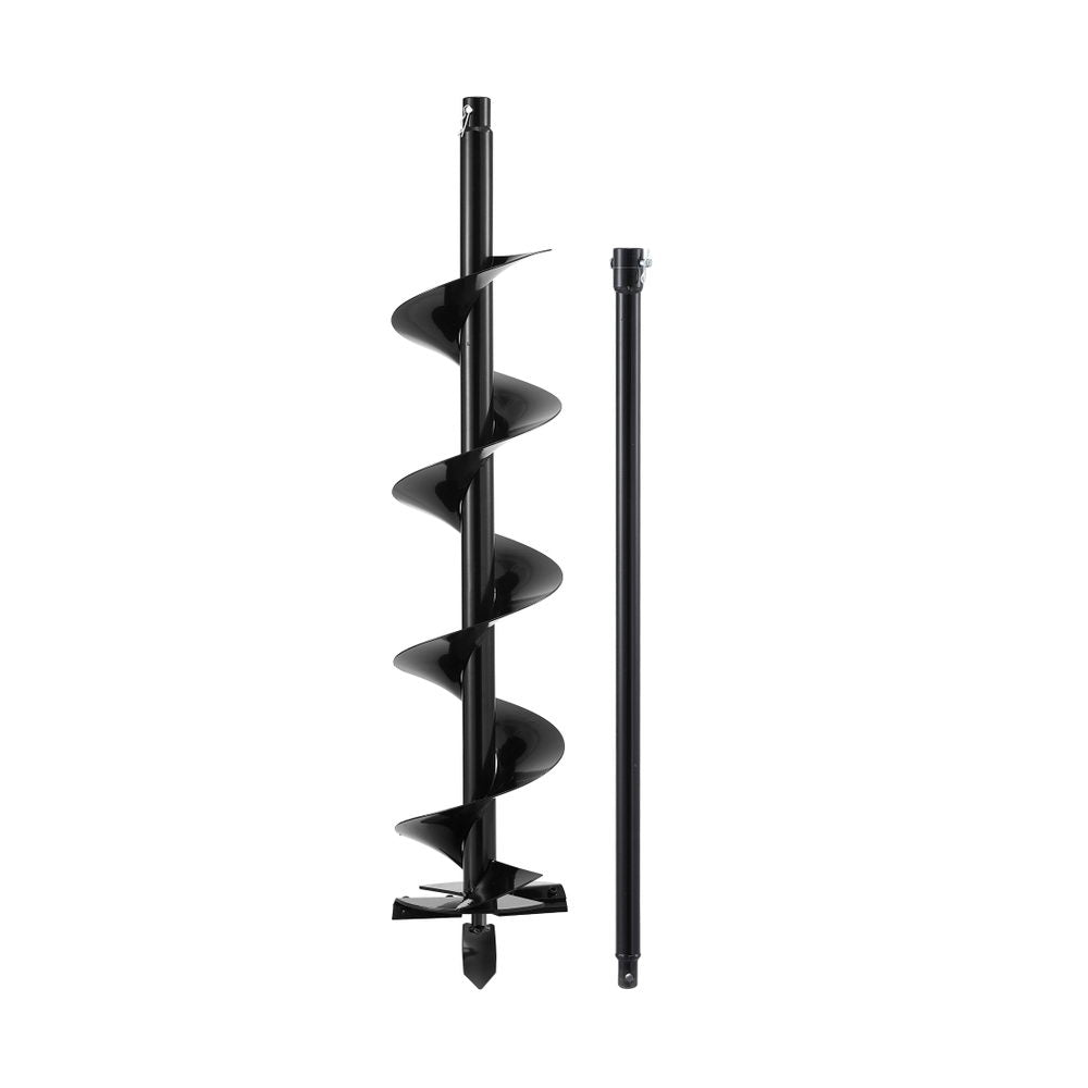 Outdoor Power Equipment: Giantz Post Hole Digger Auger Drill Bit 200mm with 80cm Extension Shaft Black