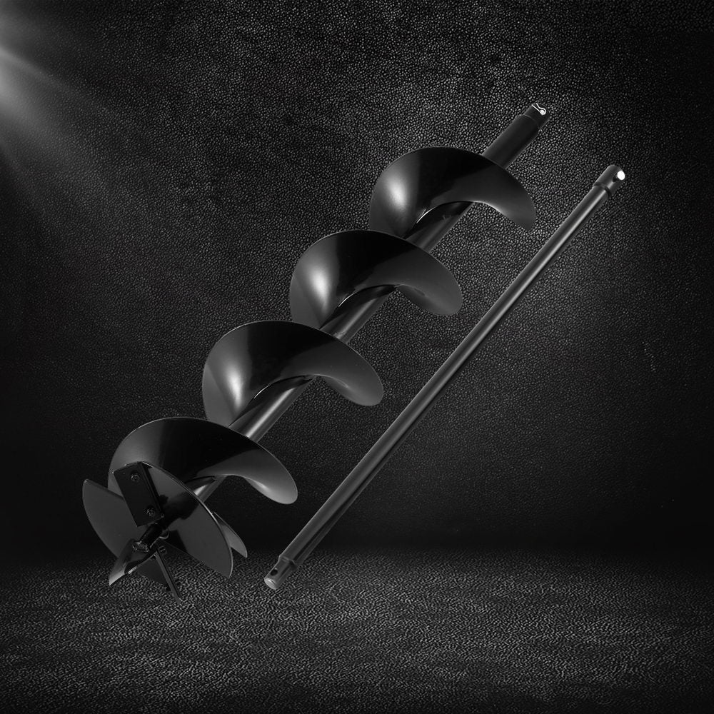 Outdoor Power Equipment: Giantz Post Hole Digger Auger Drill Bit 200mm with 80cm Extension Shaft Black